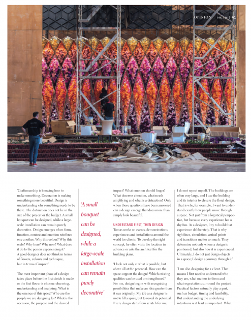 DPK Magazine - OPINION - Beyond Flowers: The Art of Meaningful Design